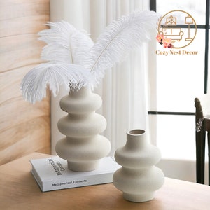 Vase minimaliste en céramique, pot de fleur de style nordique, décoration de salon, jardinière bohème moderne, pot de fleur moderne