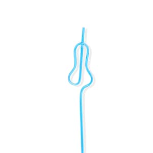 Blue Penny Shaped Bachelorette Party Straw | Bride Tribe Drinking Accessory | Bridal Shower Decor | Hen Party Supplies