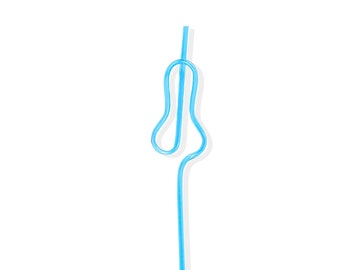 Blue Penny Shaped Bachelorette Party Straw | Bride Tribe Drinking Accessory | Bridal Shower Decor | Hen Party Supplies