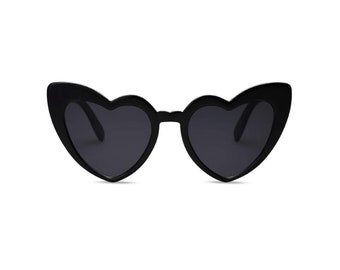 Personalized Black Heart Sunglasses: Bachelorette Party Favors
