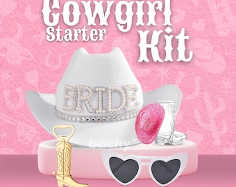 Last Rodeo Bachelorette Gift Kit: Cowgirl Bride Hat, Western Theme