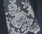 Antique Silver Metallic Lace Applique Trim Floral Sample Piece