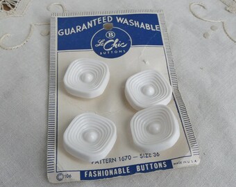 Lot De 3 Grands Boutons Carrés Vintage - 41 X 41 Mm - Plastique Noir - Qualité - Occasion