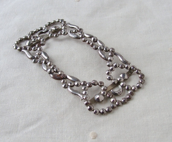 Antique Cut Steel Riveted Belt Buckle Antique Vintage 2 3/8 main image 2