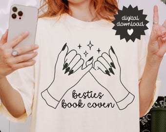 Besties Book Coven PNG | Bookish png | Witchy Book Lover png | Halloween Digital Art for Commercial Use | PNG for readers | Printable Art