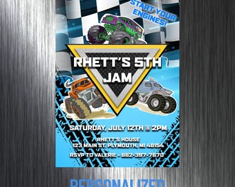 Monster Truck Birthday Invitation: Custom Monster Jam Party (Digital)