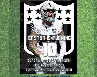 Las Vegas Raiders Birthday Invitation: Maxx Crosby & Bowers, Football Party (Digital Download, Any Age)
