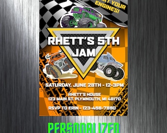 Monster Truck Birthday Invitation: Custom Monster Jam Party (Digital)