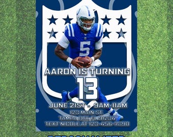 Indianapolis Colts Birthday Invitation: Football Party, Personalized (Digital)