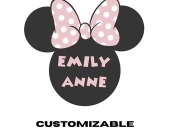 Personalized Minnie Mouse Logo – Custom Girl Party Design (Digital Download)