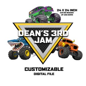 Monster Truck benutzerdefinierte Name Logo - PNG größenverstellbare Geburtstagsparty, Schlafzimmer
