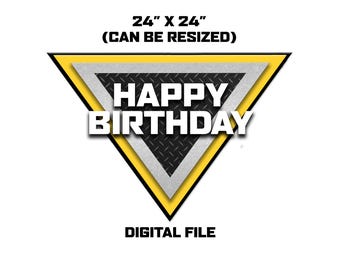 Monster Truck - HAPPY BIRTHDAY LOGO Picture for Birthday Parties or Wall Pictures Posters Digital File