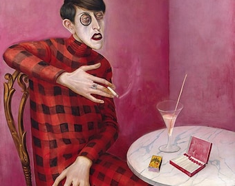 OTTO DIX - Portrait of the Journalist Sylvia von Harden (62x45cm), Art Poster Canvas, Free Shipping!!!