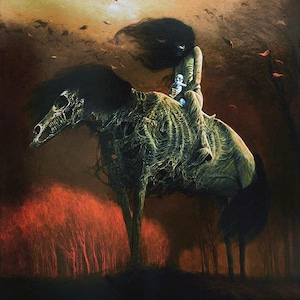 ZDZISLAW BEKSINSKI - La sombra que cabalga (58x46,5 cm), Póster Artístico Lienzo, Envío Gratis!!!