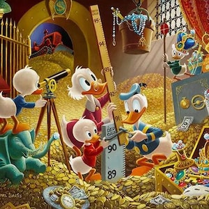 CARL BARKS An Embarrassment of Riches (60x47.5cm), Art Poster Canvas, Free Shipping!!!
