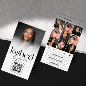 Visitenkarte Vorlage, Visitenkarte Vorlage Design, Instagram Visitenkarte, DIY Canva IG Visitenkarte, Haare, Wimpern, Make-up, Nägel Beauty