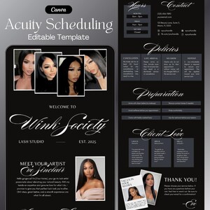 Acuity Scheduling Template Lash Tech, Lash Tech Booking Site, Acuity Template, Lash Website Template, Minimalist Lash Tech Acuity Template