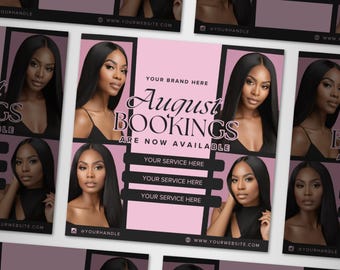 Flyer de réservation pour nouveaux clients, Flyer « Réservez maintenant », Flyer spécial nouveaux clients, Maquillage, Coiffure, Cils, Ongles, Modèle Canva à faire soi-même, Flyer beauté