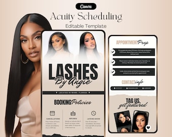 Beige Acuity Scheduling Template Hair Stylist, Acuity Scheduling Template, Booking site template Lash Makeup Hair Scheduling Template Canva