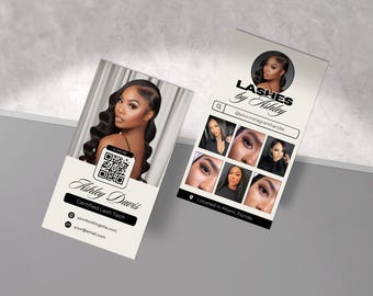 Visitkortsmall, Design av visitkortsmall, Instagram IG-visitkortsmall, Frisör, Fransar, Nagelteknik, Flätor, Perukkort