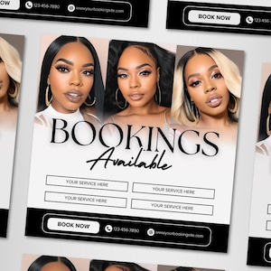 Lash Booking Flyer, Lash Deal, Appointments Available, Social Media Flyer, Appointment Flyer Makeup, Hair, Lashes, Nails, DIY Canva Template