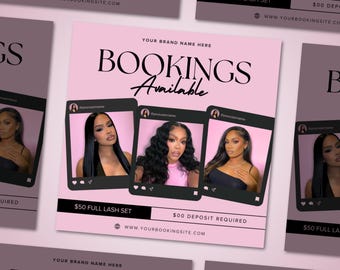 Flyer de réservation nouveaux clients, Flyer Réserver maintenant, Flyer spécial nouveau client, Maquillage, Cheveux, Cils, Ongles, Modèle de toile DIY, Flyer beauté