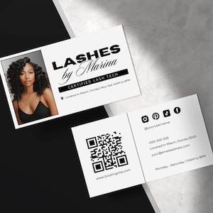 Business Card Template, Business Card Template Design, Instagram Business Card,DIY Canva IG Business Card, Hair, Lash, Makeup, Nails, Beauty