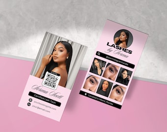 Visitkortsmall, Design av visitkortsmall, Instagram IG-visitkortsmall, Frisör, Fransar, Nagelteknik, Flätor, Perukkort
