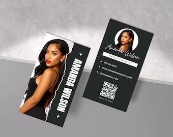 Business Card Template, Business Card Template Design, Hair Stylist Lashes Nail Tech Braids Wigs Card, Beauty Business Card Template