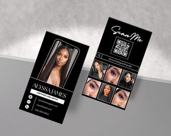 Visitkortsmall, Design av visitkortsmall, Instagram IG-visitkortsmall, Frisör, Fransar, Nagelteknik, Flätor, Perukkort