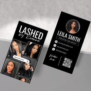 Instagram Business Cards, DIY Canva Digital Business Card, Beauty Templates, IG Business Card, Black Business Cards, IG Influencer Cards
