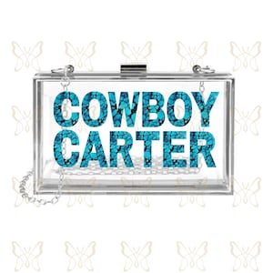 Cowboy Carter | Been Cuntry | She Coming | Turquoise Grill | Bolsa transversal de acrílico transparente inspirada – Bolsa de destaque inspirada na Queen Bey