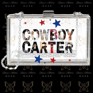 Borsa a tracolla trasparente ispirata a Cowboy Carter/Approvata per lo stadio/Disponibile nei colori argento e oro