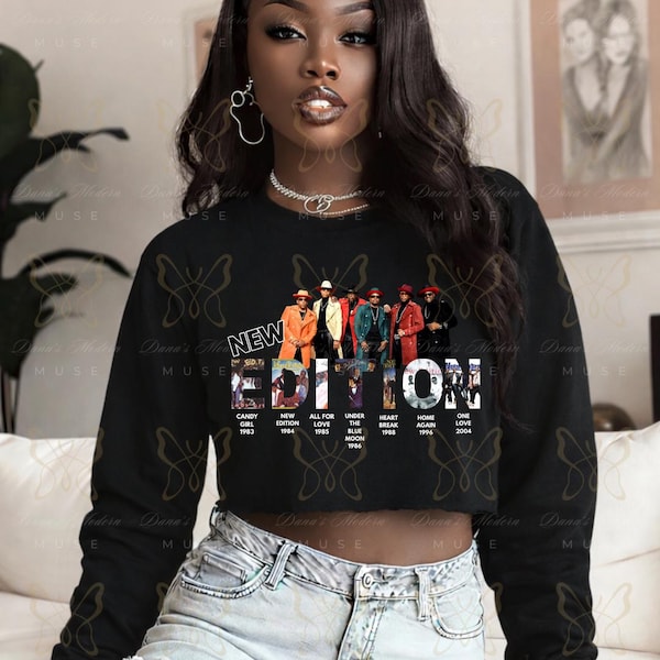 New Edition Crop Sweatshirt | Vintage R&B Inspired | Retro Music Graphic Crop | Women’s Cropped Sweatshirt