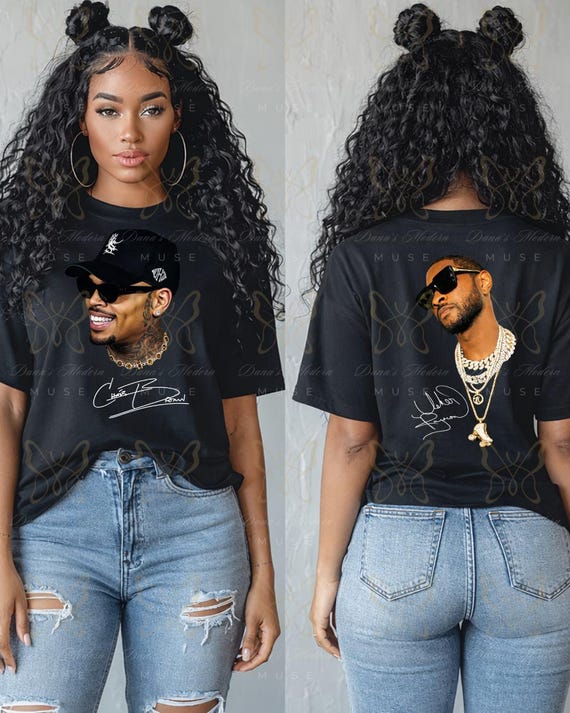 Usher and Chris Brown R and B Tour Shirt, Raymond and Brown Tee, Concert Outfit, Crop Top, Sweatshirt, Team Usher Shirt, Team Breezy Merch