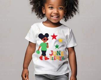 Toddler Girl Juneteenth PNG File, Custom T-Shirt Design