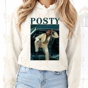 Post Malone T-Shirt | Comfort Colors Tee | Posty Shirt | Vintage Concert Style | Unisex Relaxed Fit | Ivory Hoodie-Posty