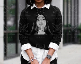 Cardi B-sweater – edgy concert ronde hals – op schoolmeisjes geïnspireerde streetwear – pasvorm uniseks
