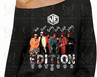 Op nieuwe editie geïnspireerd Slouchy off-shoulder sweatshirt|NE-fans| R&B Legends-merchandise