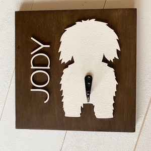 Personalized Dog Leash Hanger, Wood Dog Leash Holder, Gift For Dog Mom, Custom Dog Leash Hanger, Gift For Dog Owner image 9
