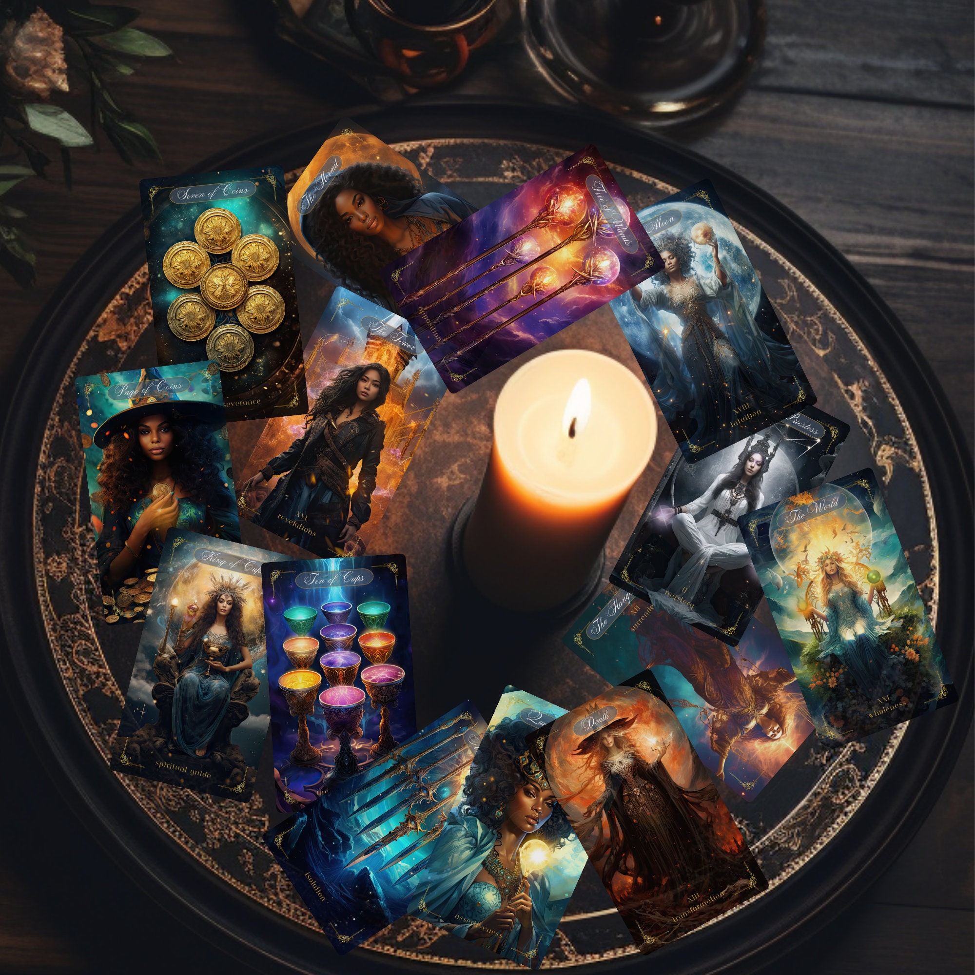Divine Celestial Tarot Deck | Full Tarot Deck 78 Cards | Major & Minor ...