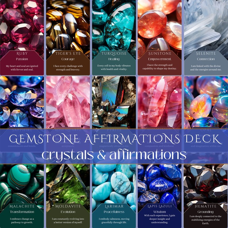 Crystal Intentions Gemstone Affirmations Deck Gemstone Affirmation
