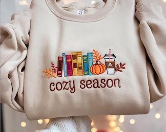 Embroidered Fall Leaves Sweatshirt: Cozy Autumn Outfit