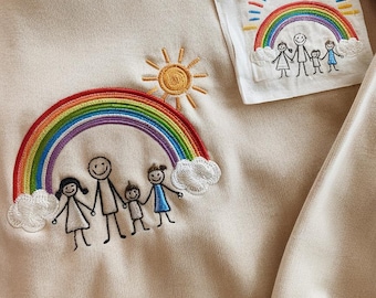 Custom Embroidered Kids Drawing Sweatshirt: Personalized Art Shirt