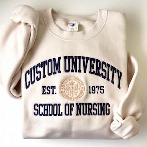 Custom University Sweatshirt, Custom College Hoodie, Personalized School Sweatshirt, University Sweatshirt, College Graduation Gift image 2