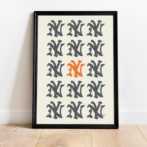 NY logo rows, Art Print by Alix Gindre, NYC Wall Art, Trendy Art, NYC Posters, New York City Wall Poster