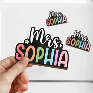 Personalized Teacher Name Magnets, Custom Teacher Wildflowers Magnets, Teacher Appreciation Gift, Teacher Magnet, School Magnets Gifts