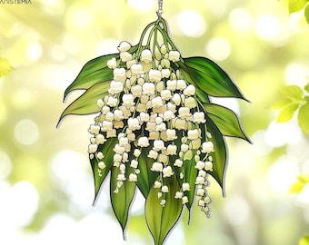Lily of Valley Suncatcher, ACRYLIC  Window Hanging Decor, Mother&#39;s Day Gift May Birth Month Flower, Lily Flower Suncatcher,Flower Lover Gift