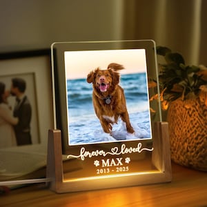 Personalized Pet Memorial LED Night Light, Custom Dog Photo Night Light, Dog Memoral Gift, Custom Pet Portrait Night Light,Pet Memorial Gift