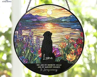 Personalized Dog Memorial Stained Glass Suncatcher, Dog Memorial Gift, Loss of Dog Sympathy Gift, Dog Remembrance Gift, In Loving Memory